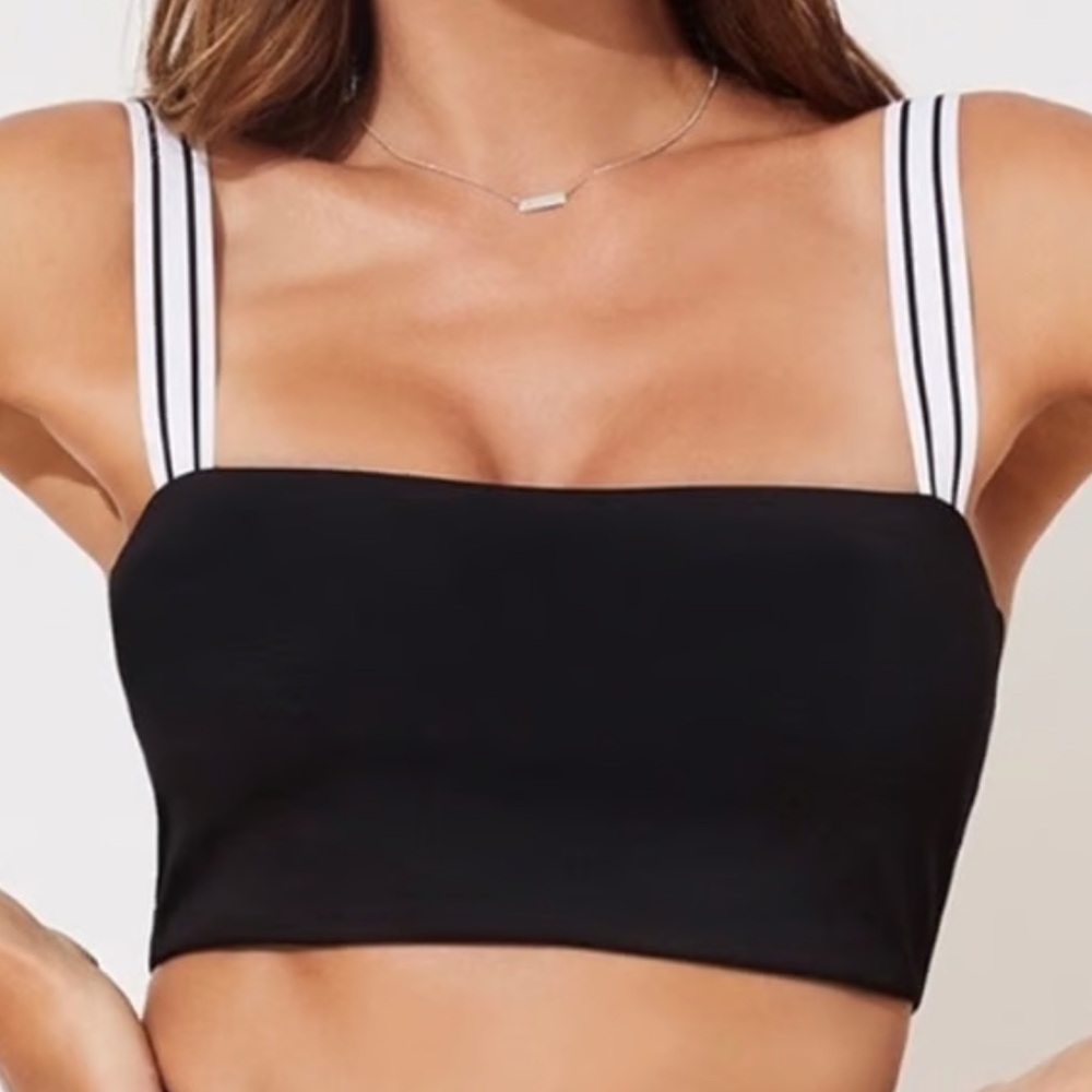 Same black ,white swim top sz XS